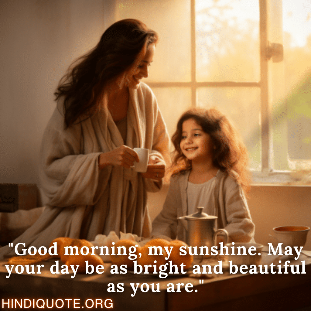 Good Morning Wish English "Good morning, my sunshine. May your day be as bright and beautiful as you are."