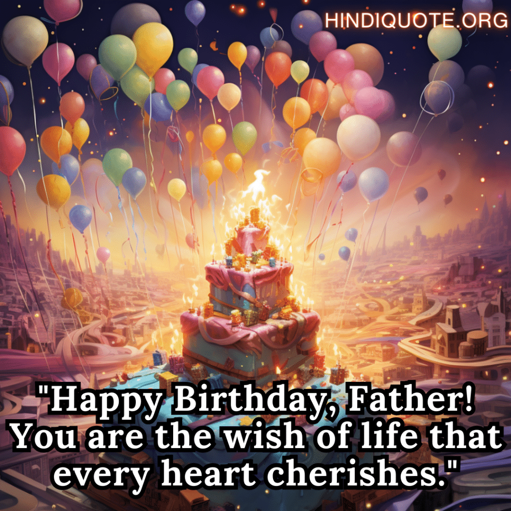"Happy Birthday, Father! You are the wish of life that every heart cherishes."