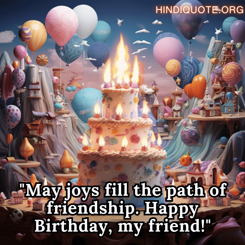 "May joys fill the path of friendship. Happy Birthday, my friend!"