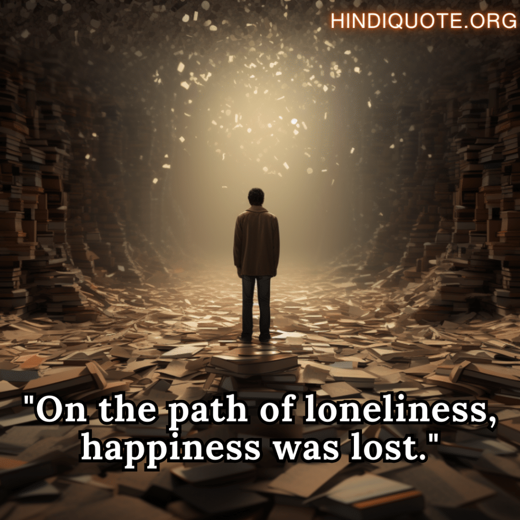 "On the path of loneliness, happiness was lost." - Jaun Elia, Tanhai Ki Awaaz