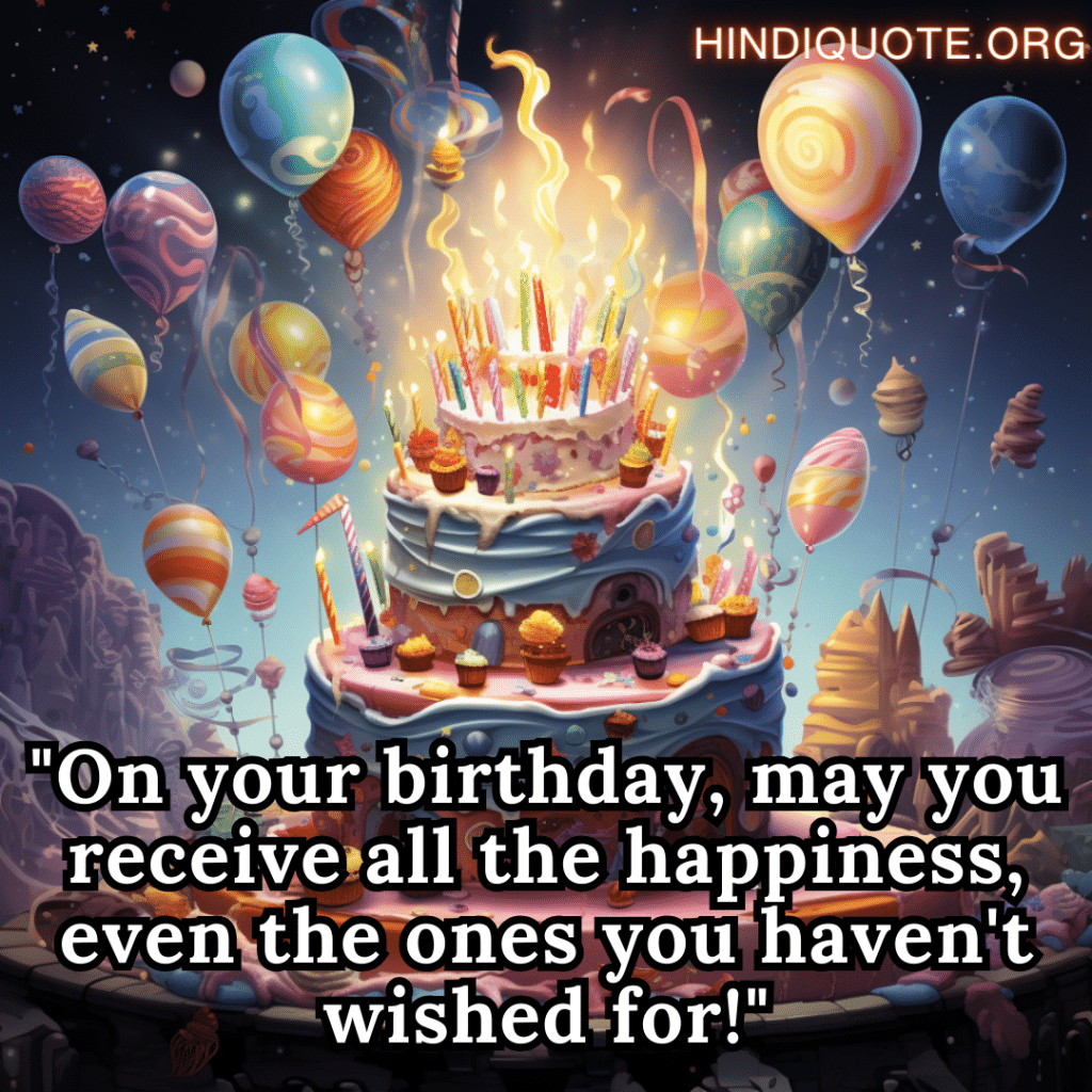 "On your birthday, may you receive all the happiness, even the ones you haven't wished for!"