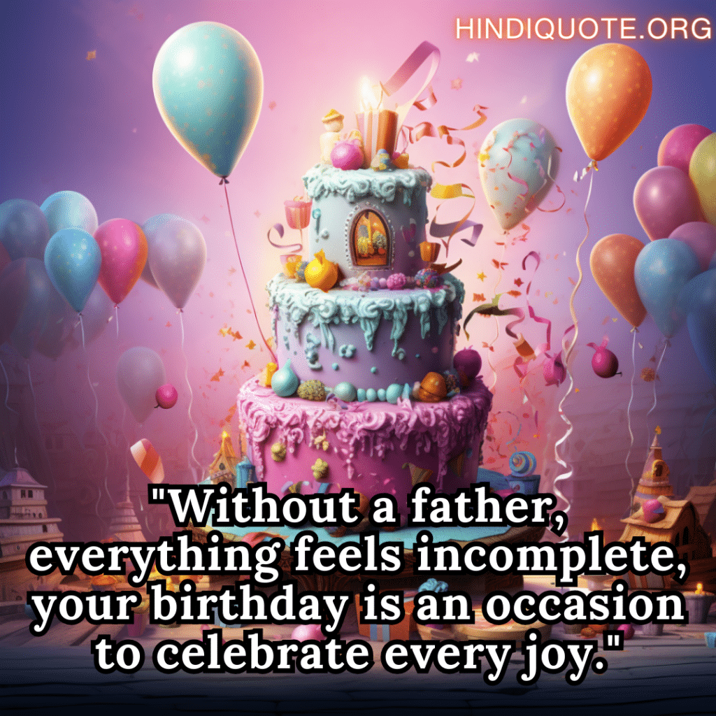 "Without a father, everything feels incomplete, your birthday is an occasion to celebrate every joy."