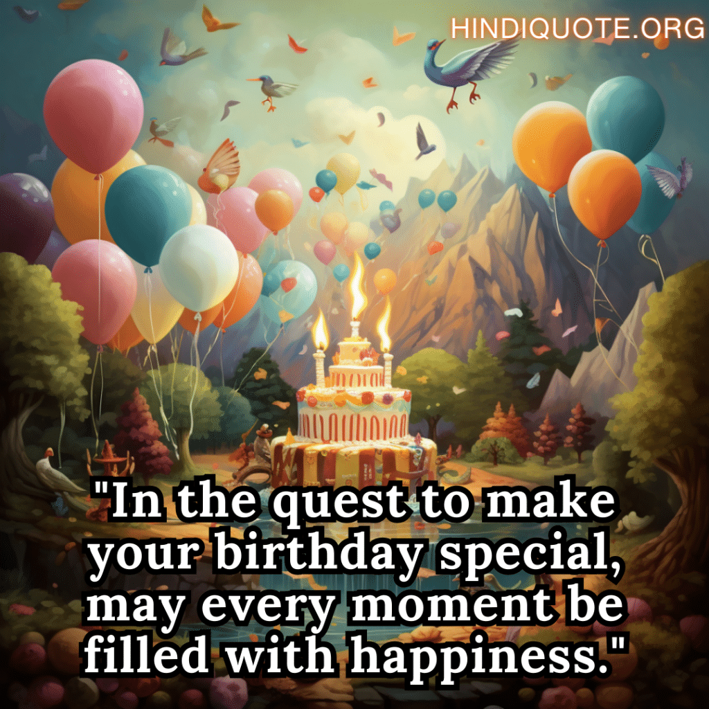 Birthday Greetings In English "In the quest to make your birthday special, may every moment be filled with happiness."