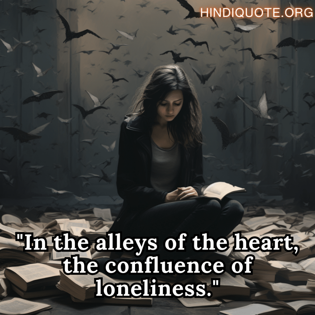 Alone Sad Shayari In English From Literature "In the alleys of the heart, the confluence of loneliness." - Majrooh Sultanpuri, Tanhai Ka Safar