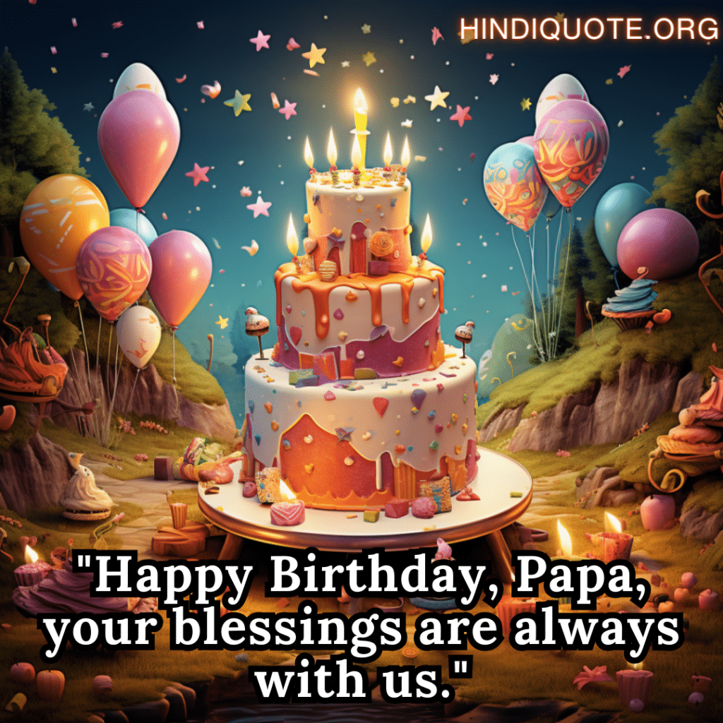 Birthday Greetings In English "Happy Birthday, Papa, your blessings are always with us."