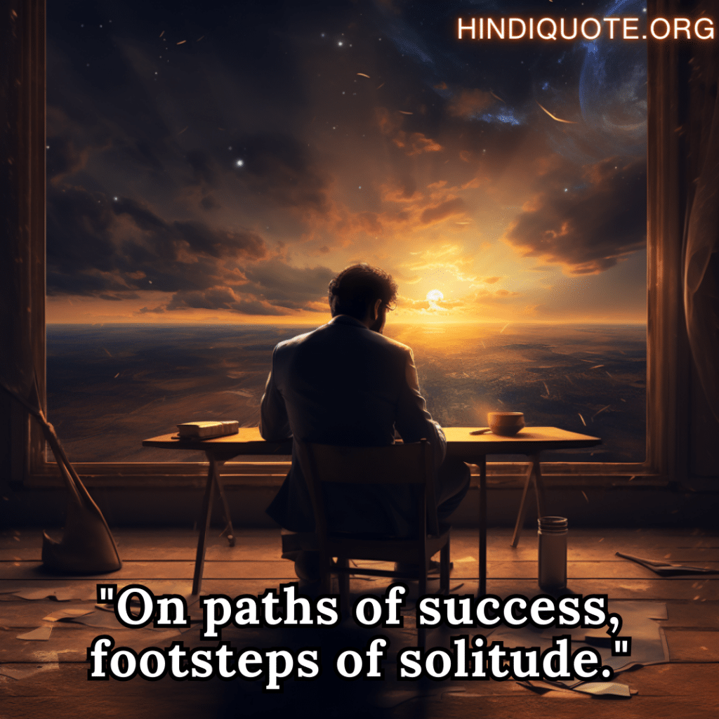 alone sad shayari in English for the entrepreneur "On paths of success, footsteps of solitude."