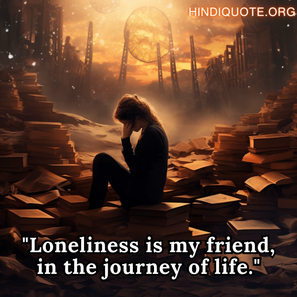 Alone Sad Shayari In English From Literature "Loneliness is my friend, in the journey of life." - Harivansh Rai Bachchan, Jeevan Ki Yatra