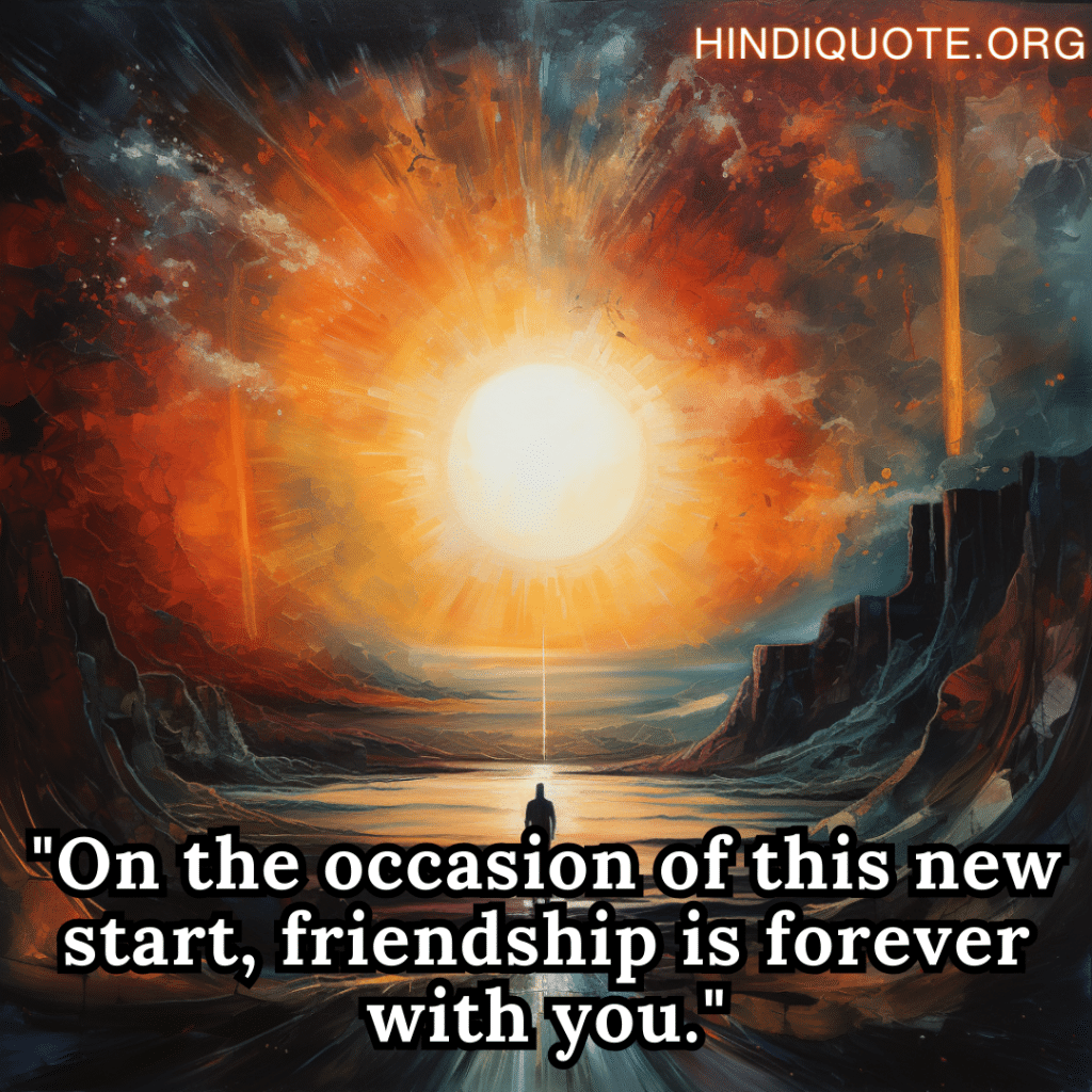 "On the occasion of this new start, friendship is forever with you."