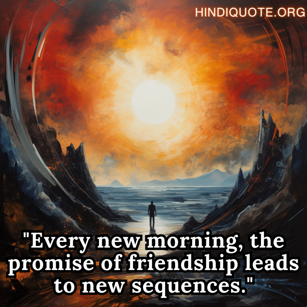 "Every new morning, the promise of friendship leads to new sequences."
