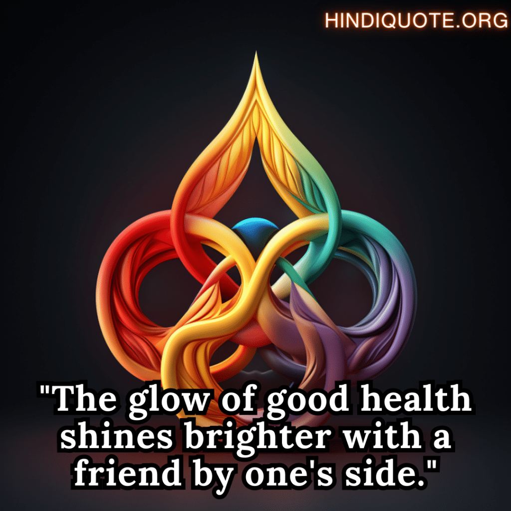 "The glow of good health shines brighter with a friend by one's side."
