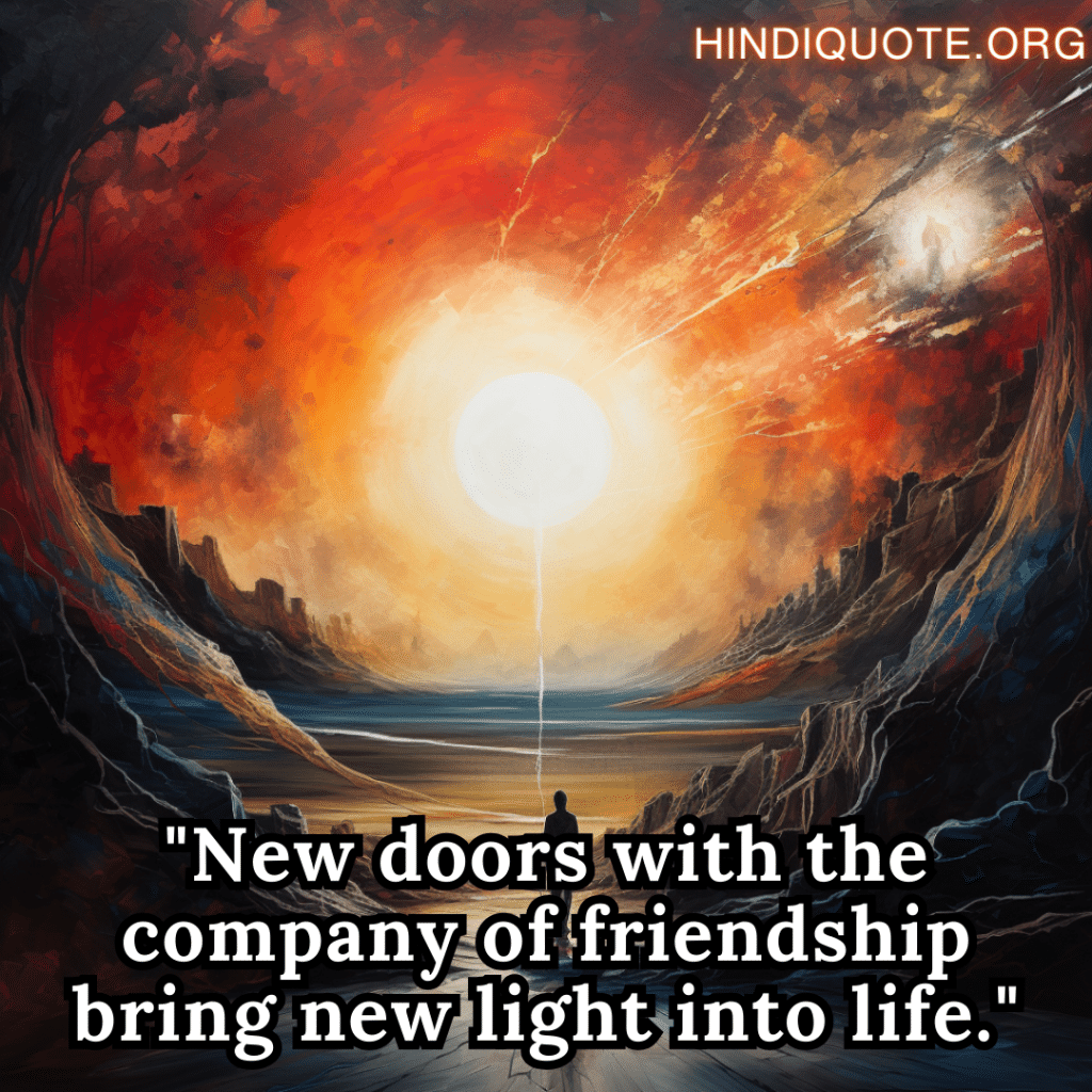 "New doors with the company of friendship bring new light into life."