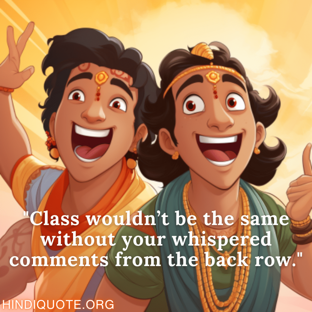 "Class wouldn’t be the same without your whispered comments from the back row."