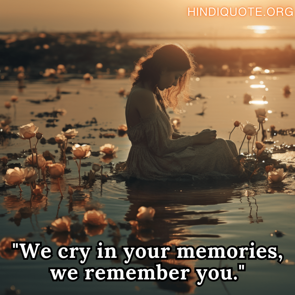 sad quotes "We cry in your memories, we remember you."