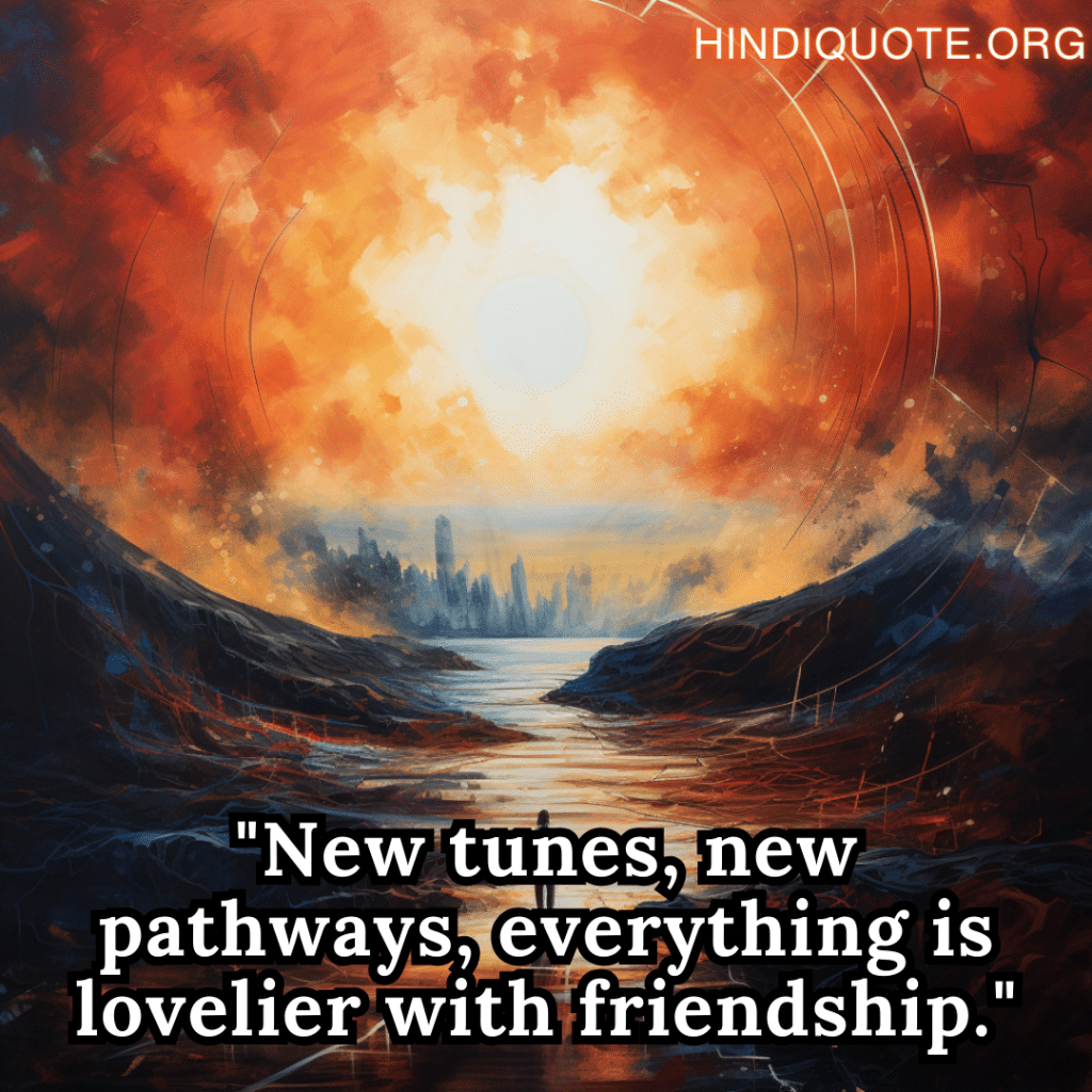 Best Friend Quotes "New tunes, new pathways, everything is lovelier with friendship."