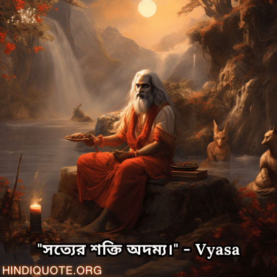 Motivational Quotes In Bengali By Vyasa "সত্যের শক্তি অদম্য।" - Vyasa