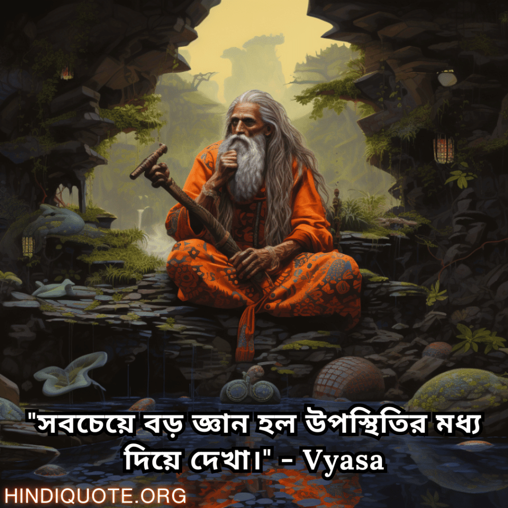 "সবচেয়ে বড় জ্ঞান হল উপস্থিতির মধ্য দিয়ে দেখা।" - Vyasa