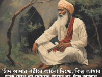 Motivational Quotes in Bengali By Kabir "চাঁদ আমার শরীরে আলো দিচ্ছে, কিন্তু আমার অন্ধ চোখ তা দেখতে পাচ্ছে না: চাঁদ আমার ভেতরেই আছে, সূর্যও।" - Kabir