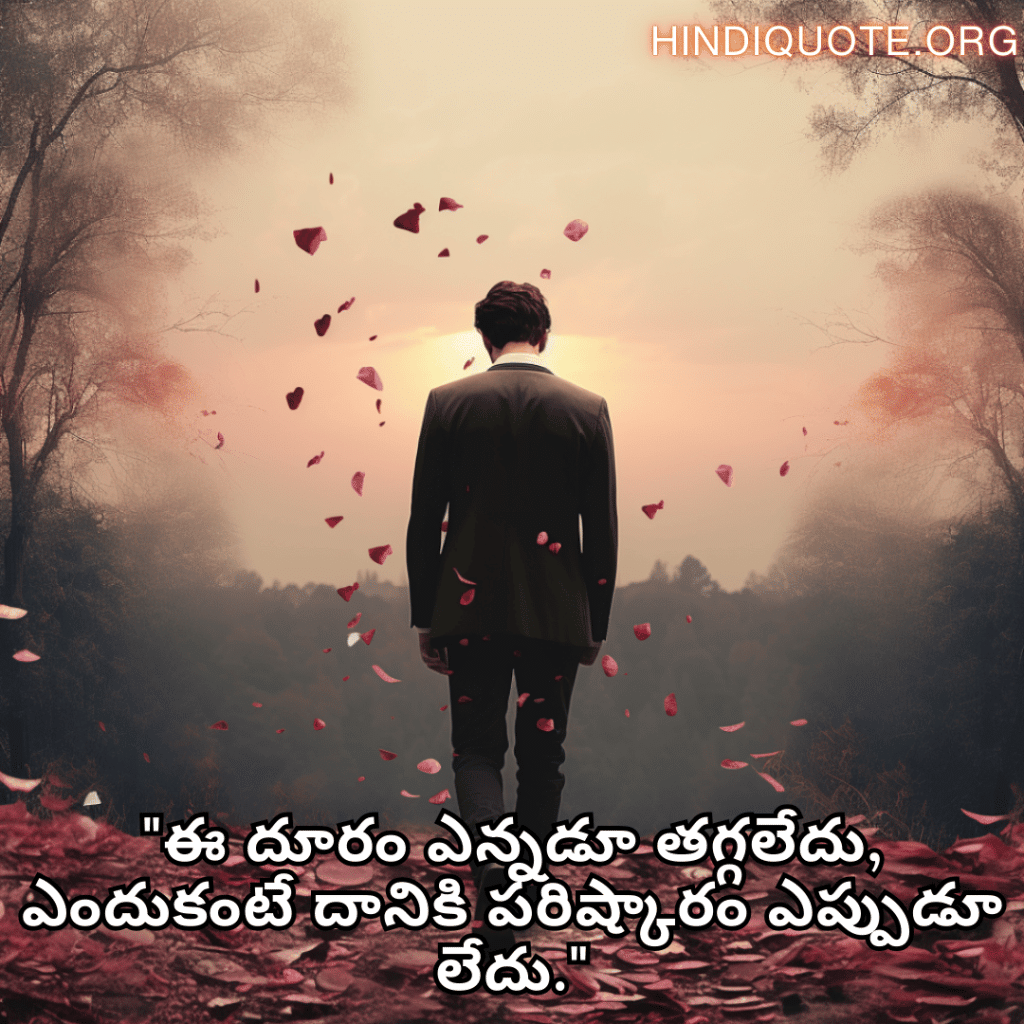 "ఈ దూరం ఎన్నడూ తగ్గలేదు, ఎందుకంటే దానికి పరిష్కారం ఎప్పుడూ లేదు."