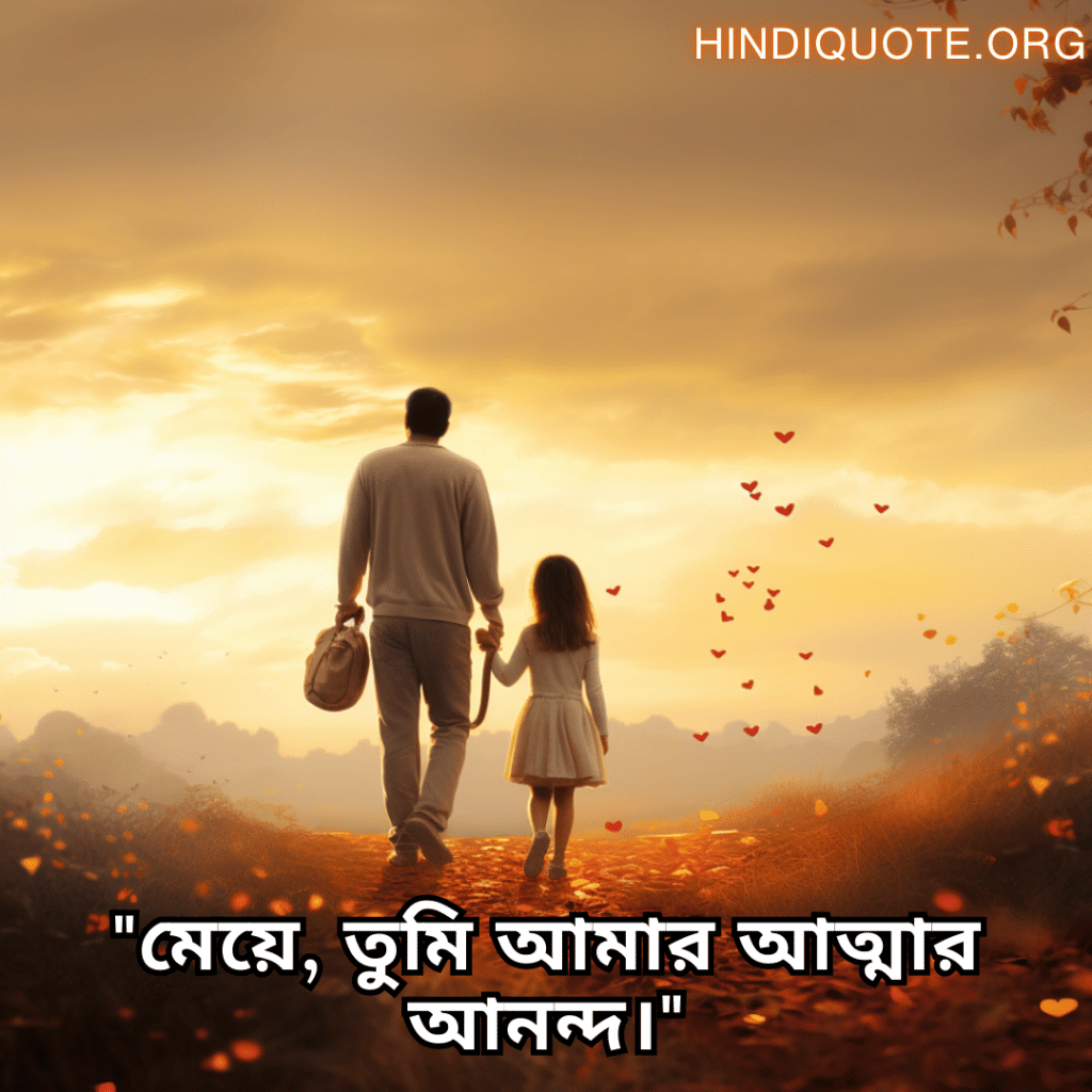 Short Love Quotes In Bengali For Your Daughter "মেয়ে, তুমি আমার আত্মার আনন্দ।"