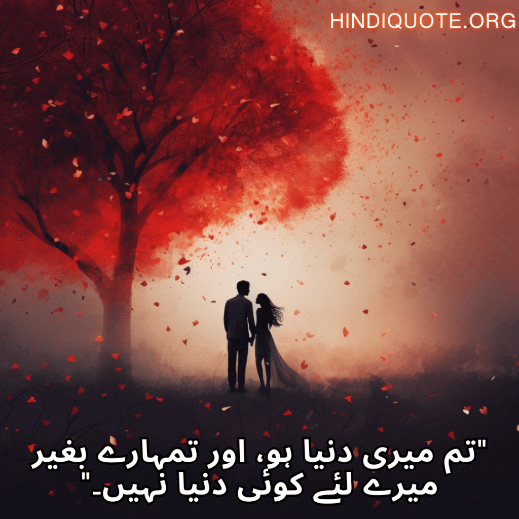 "تم میری دنیا ہو، اور تمہارے بغیر میرے لئے کوئی دنیا نہیں۔"