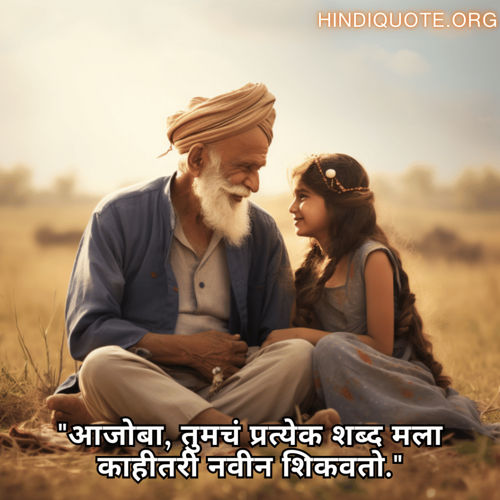 "आजोबा, तुमचं प्रत्येक शब्द मला काहीतरी नवीन शिकवतो."