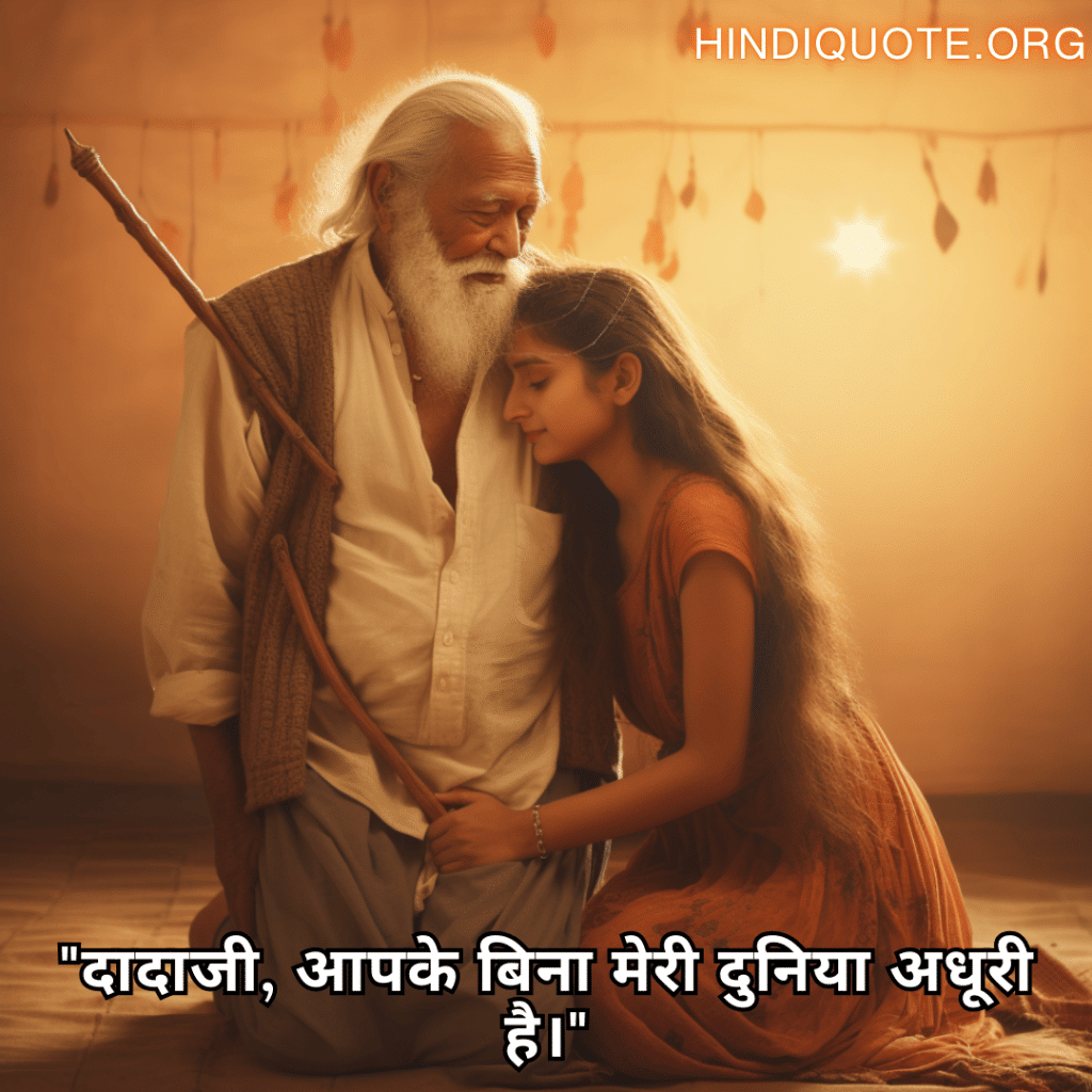 "दादाजी, आपके बिना मेरी दुनिया अधूरी है।"