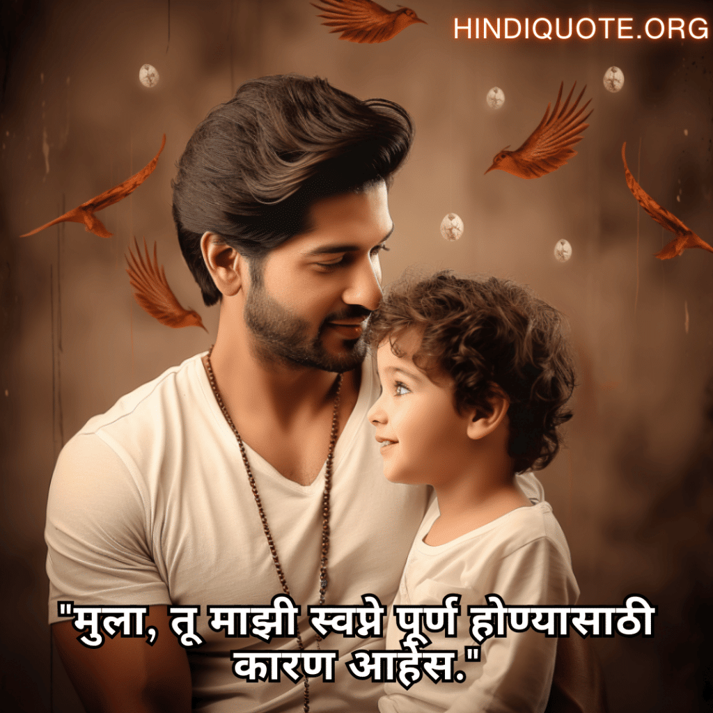 "मुला, तू माझी स्वप्ने पूर्ण होण्यासाठी कारण आहेस."