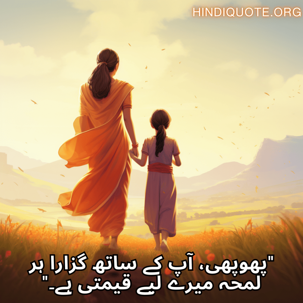 "پھوپھی، آپ کے ساتھ گزارا ہر لمحہ میرے لیے قیمتی ہے۔"