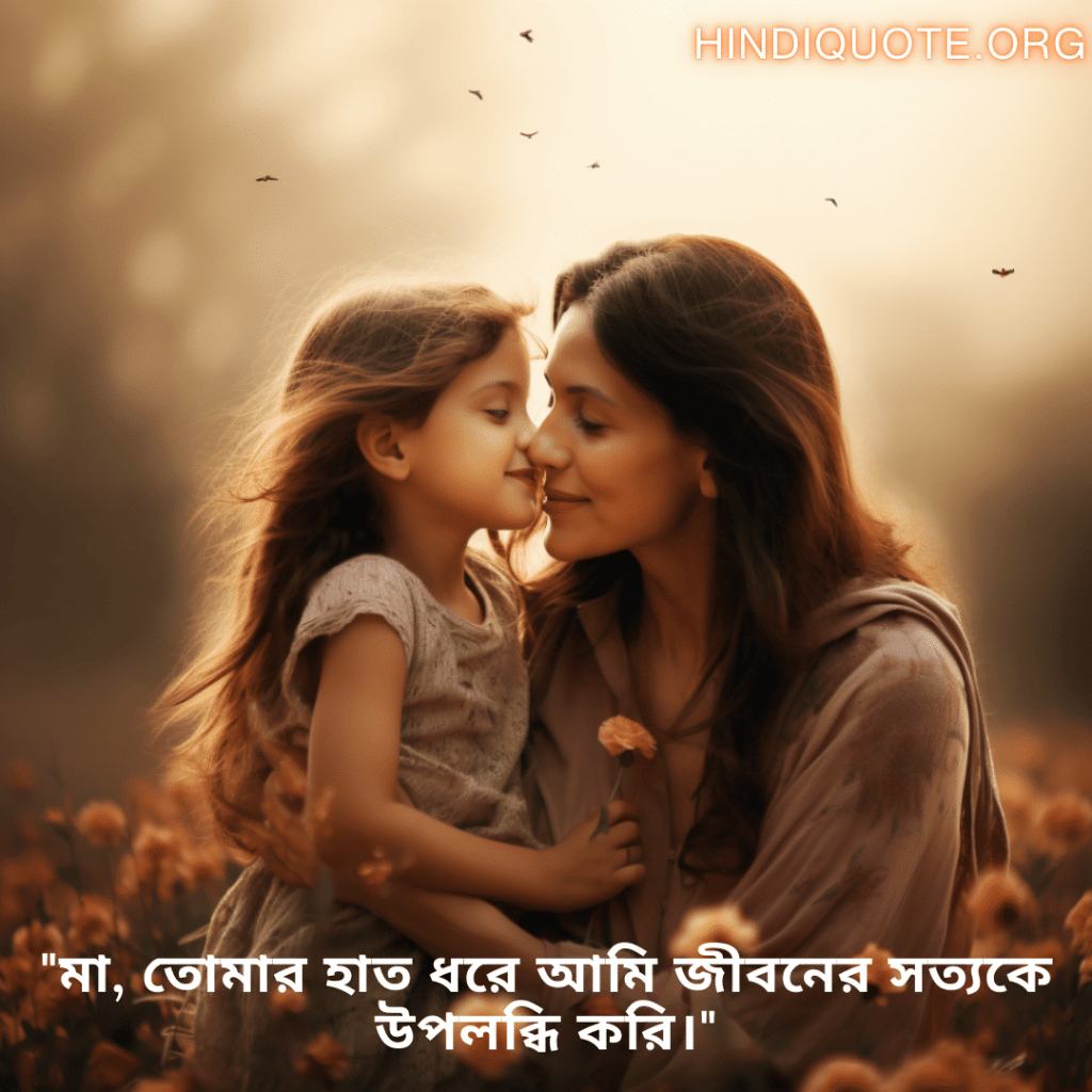 "মা, তোমার হাত ধরে আমি জীবনের সত্যকে উপলব্ধি করি।"