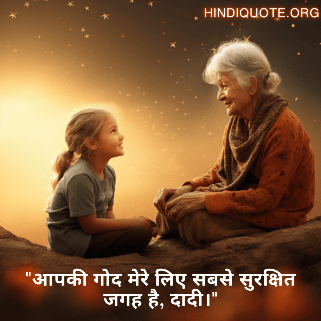 "आपकी गोद मेरे लिए सबसे सुरक्षित जगह है, दादी।"