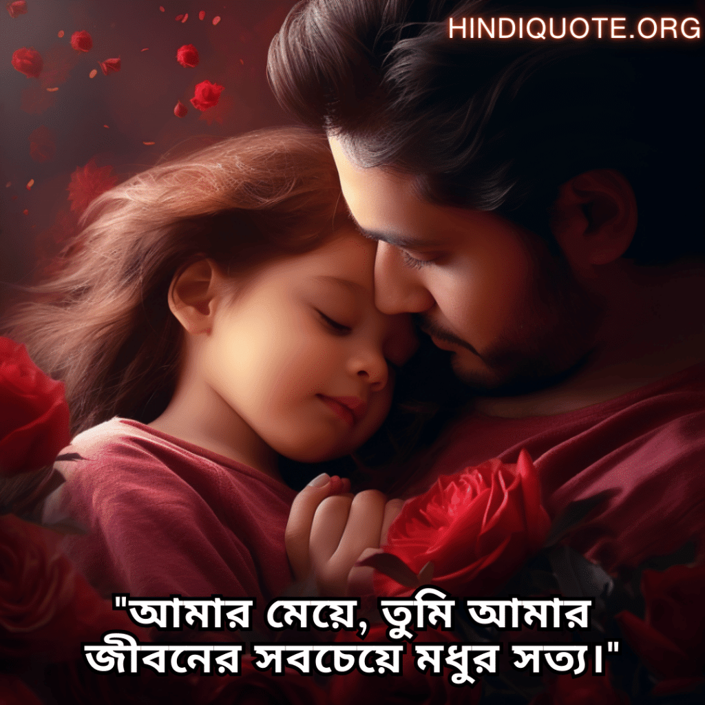 "আমার মেয়ে, তুমি আমার জীবনের সবচেয়ে মধুর সত্য।"