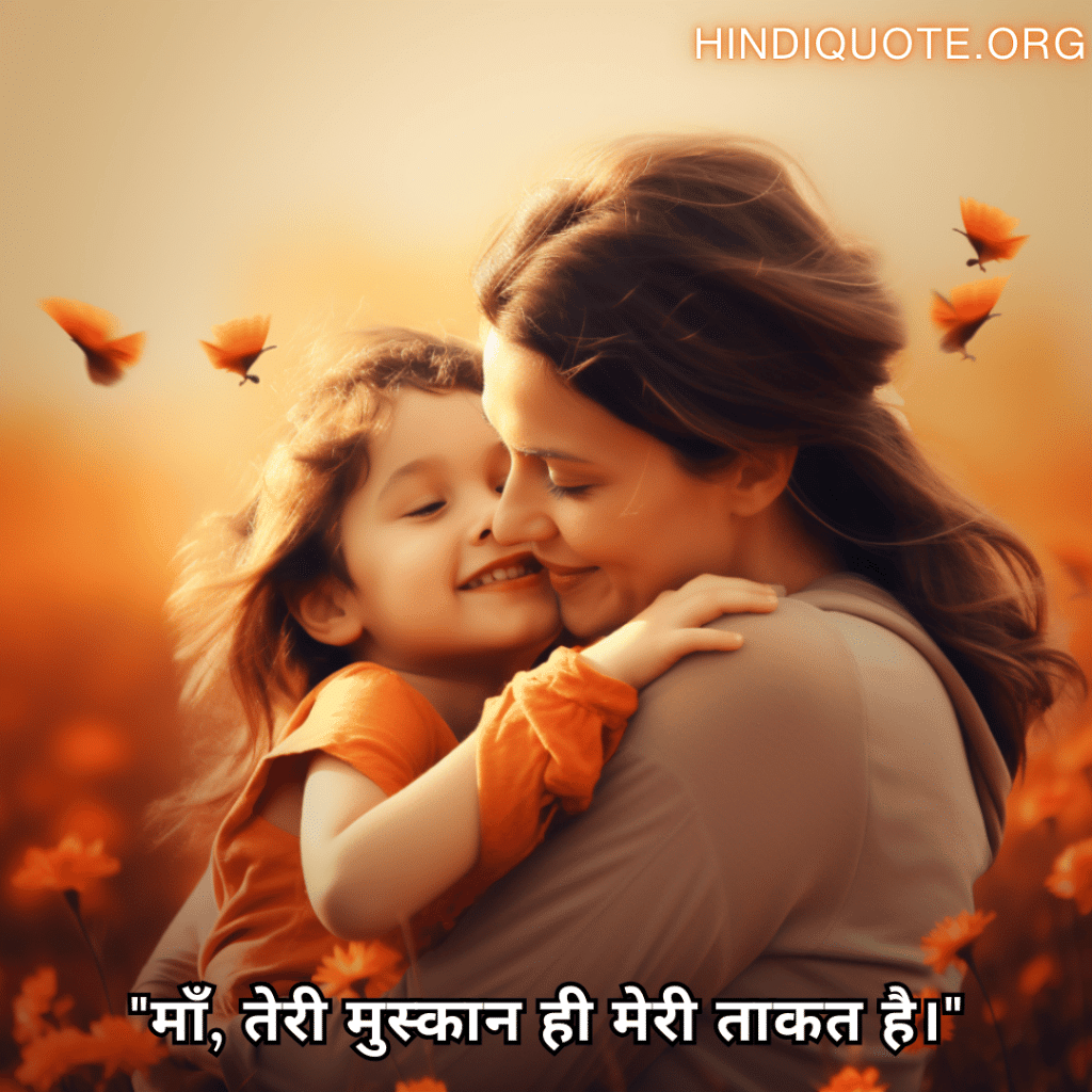 "माँ, तेरी मुस्कान ही मेरी ताकत है।"