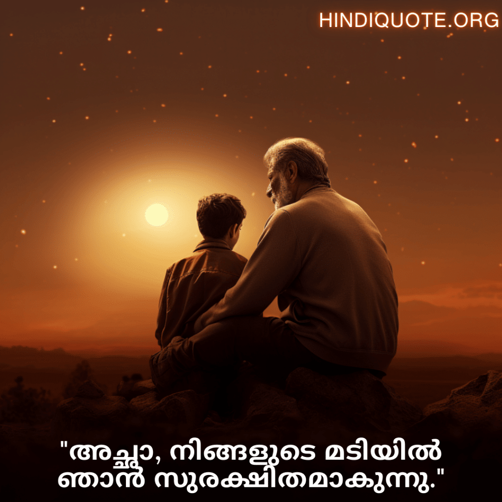 "അച്ഛാ, നിങ്ങളുടെ മടിയിൽ ഞാൻ സുരക്ഷിതമാകുന്നു."