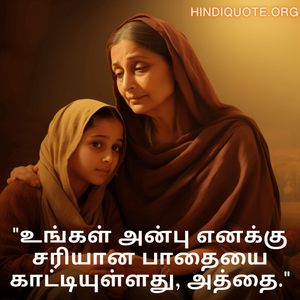 "உங்கள் அன்பு எனக்கு சரியான பாதையை காட்டியுள்ளது, அத்தை."