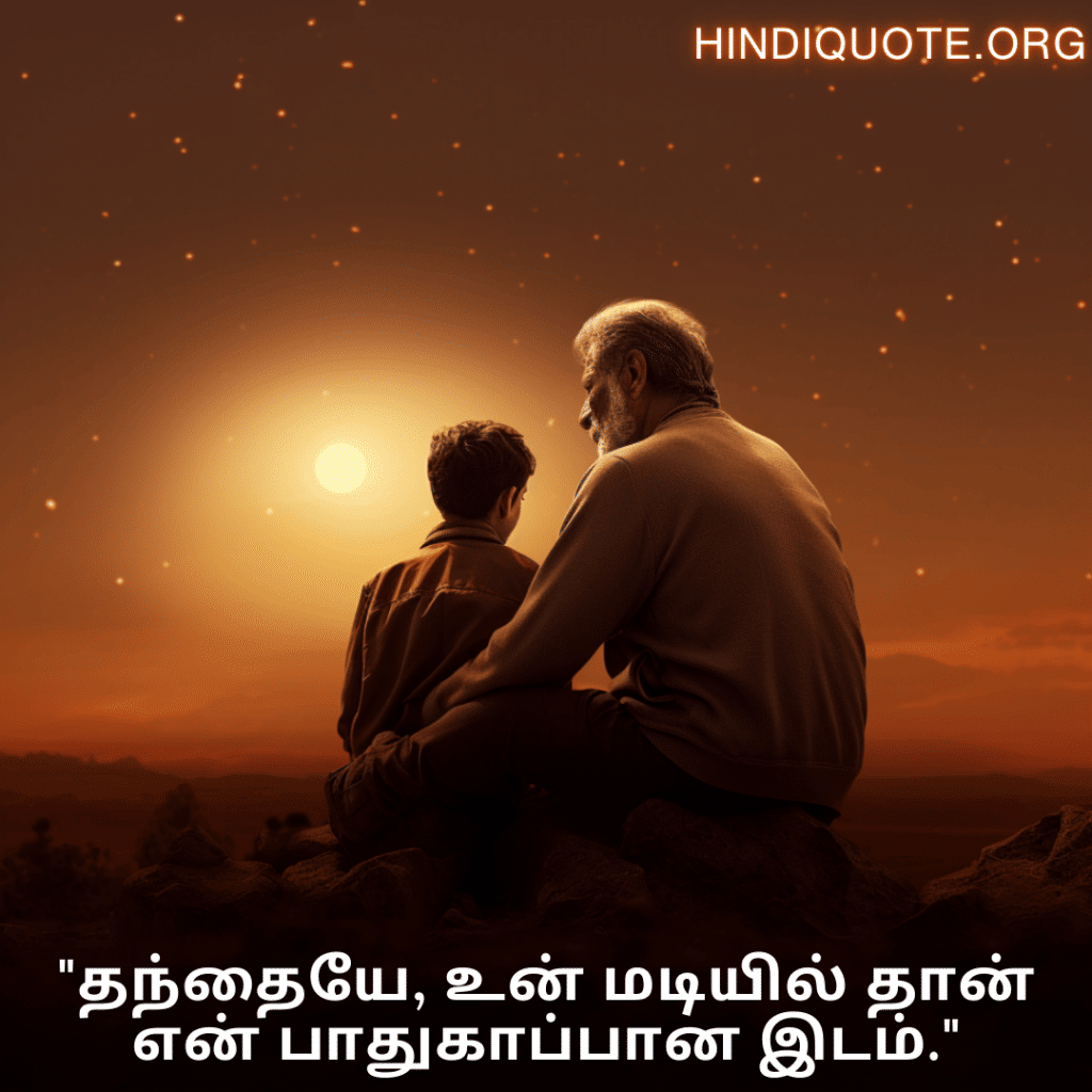 "தந்தையே, உன் மடியில் தான் என் பாதுகாப்பான இடம்."