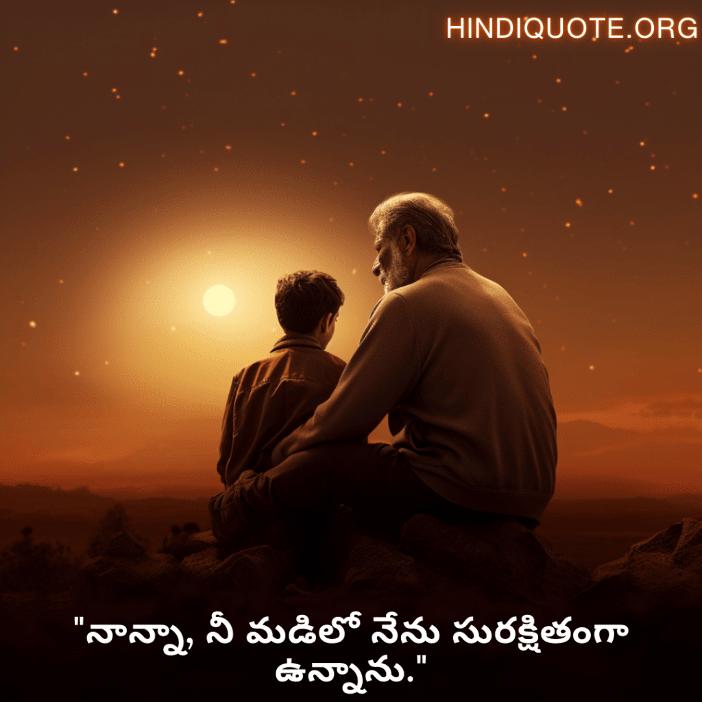 "నాన్నా, నీ మడిలో నేను సురక్షితంగా ఉన్నాను."
