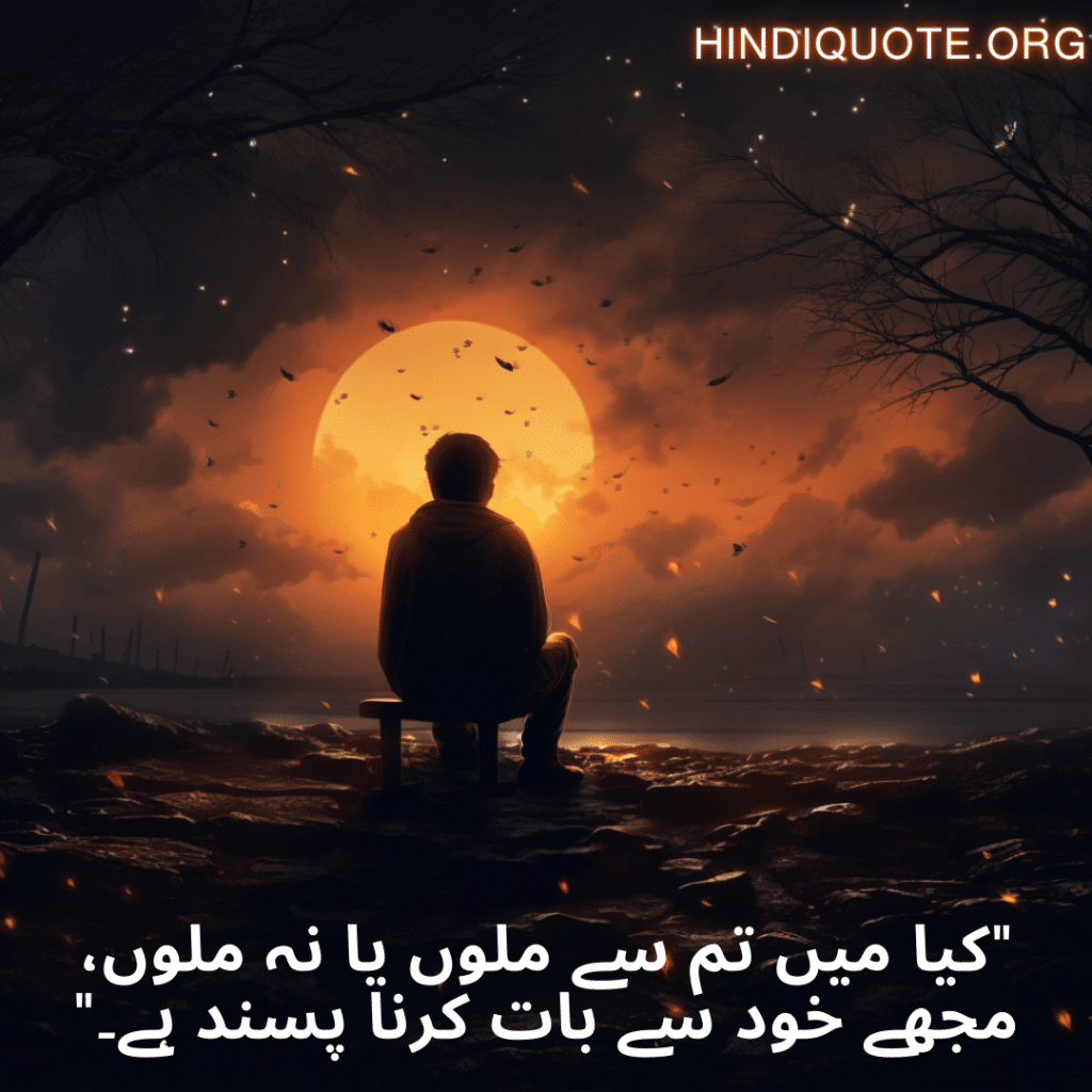"کیا میں تم سے ملوں یا نہ ملوں، مجھے خود سے بات کرنا پسند ہے۔"