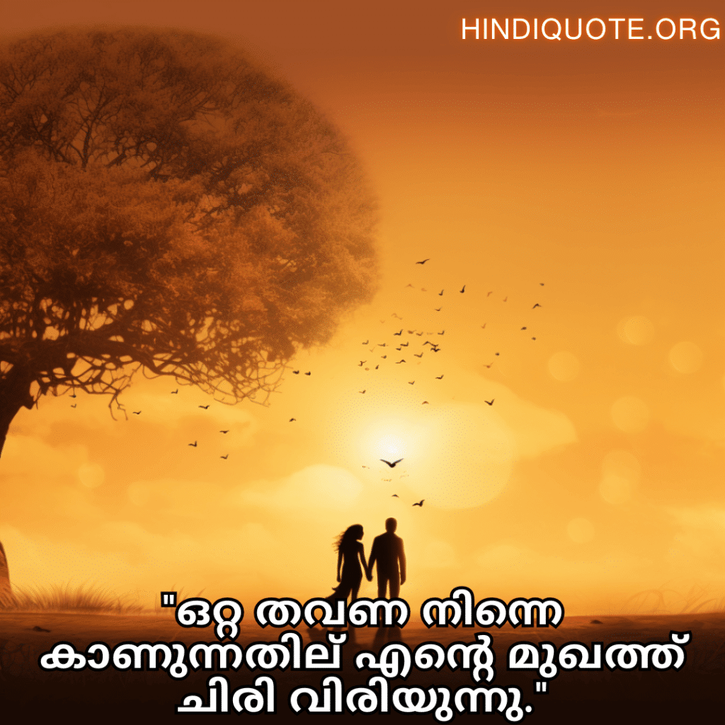 "ഒറ്റ തവണ നിന്നെ കാണുന്നതില്‍ എന്റെ മുഖത്ത് ചിരി വിരിയുന്നു."
