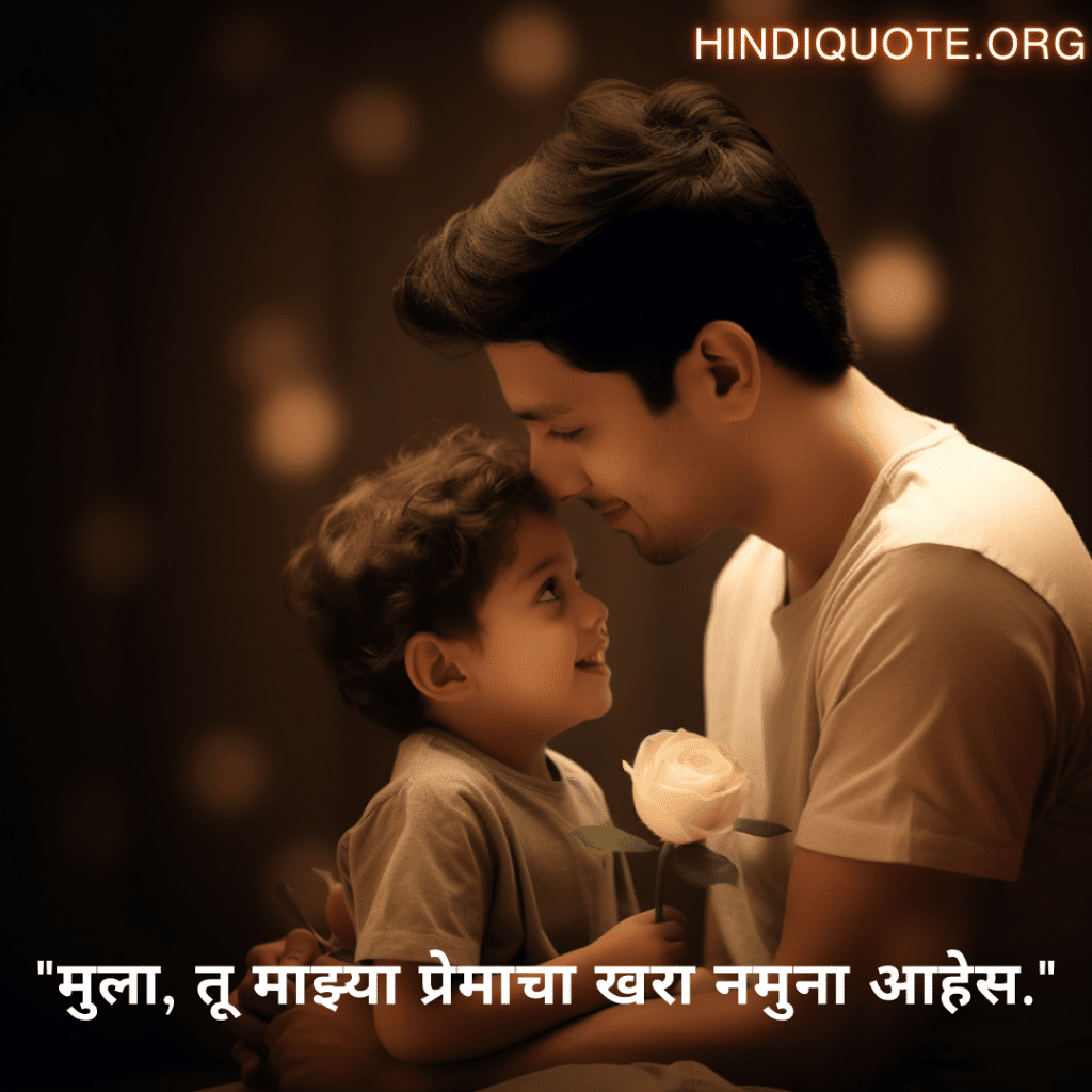 "मुला, तू माझ्या प्रेमाचा खरा नमुना आहेस."