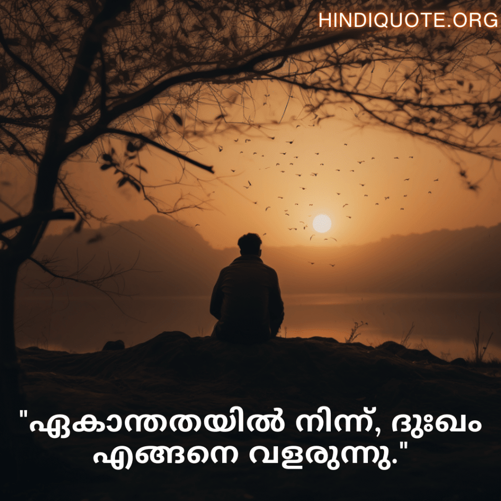 Sad Quotes In Malayalam For The Lonely Person "ഏകാന്തതയിൽ നിന്ന്, ദുഃഖം എങ്ങനെ വളരുന്നു."