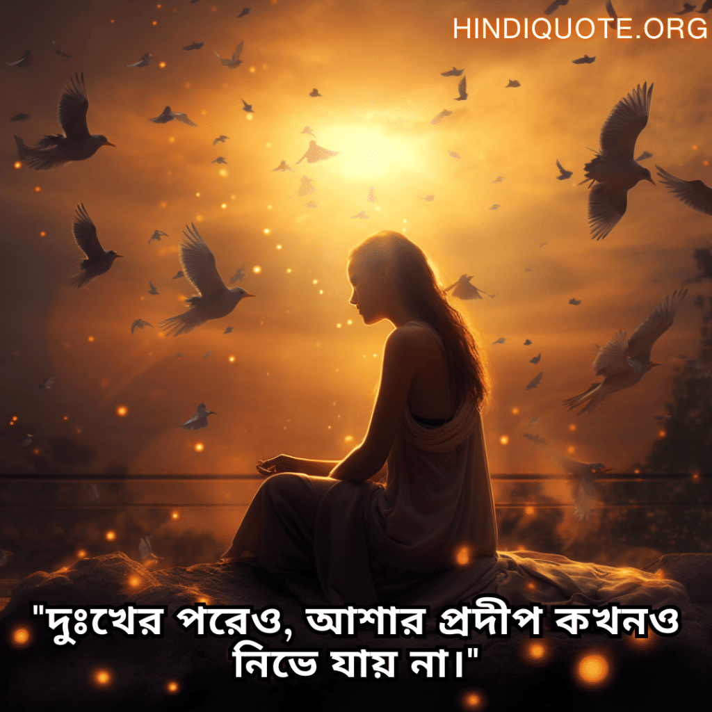 Lonely Quotes In Bengali For Hope And Healing "দুঃখের পরেও, আশার প্রদীপ কখনও নিভে যায় না।"