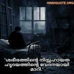 Alone Quotes In Malayalam For When You Are Sick "ശരീരത്തിന്റെ നിസ്സഹായത ഹൃദയത്തിന്റെ വേദനയായി മാറി."