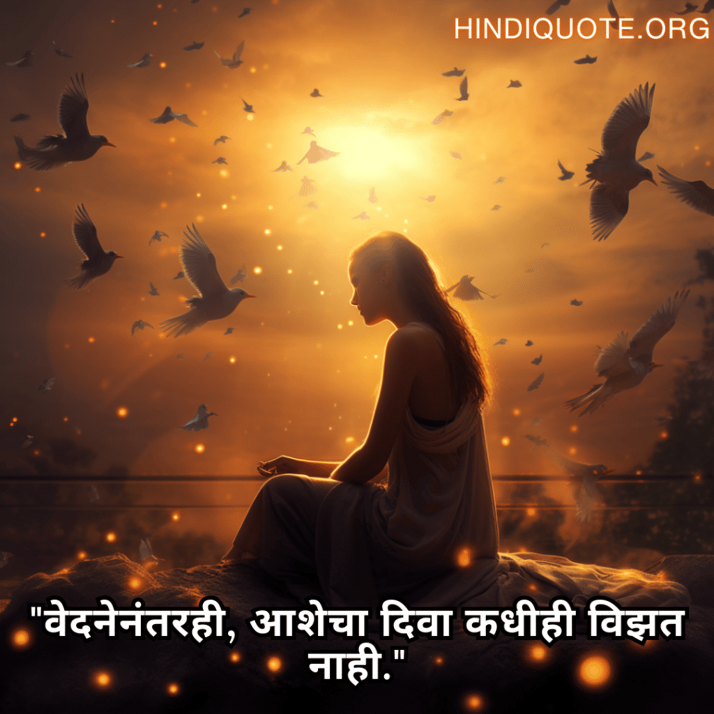 Alone Quotes In Marathi For Hope And Healing "वेदनेनंतरही, आशेचा दिवा कधीही विझत नाही."
