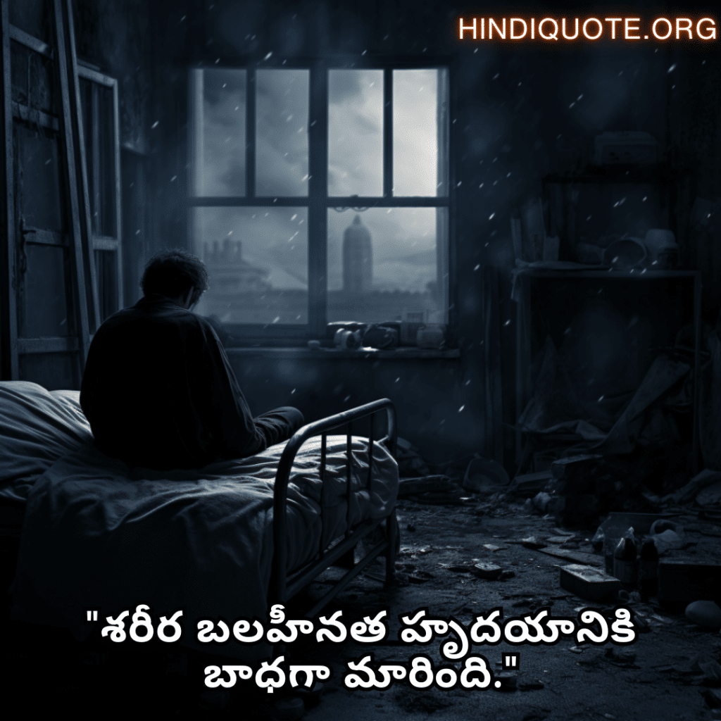 Alone Quotes In Telugu For When You Are Sick "శరీర బలహీనత హృదయానికి బాధగా మారింది."