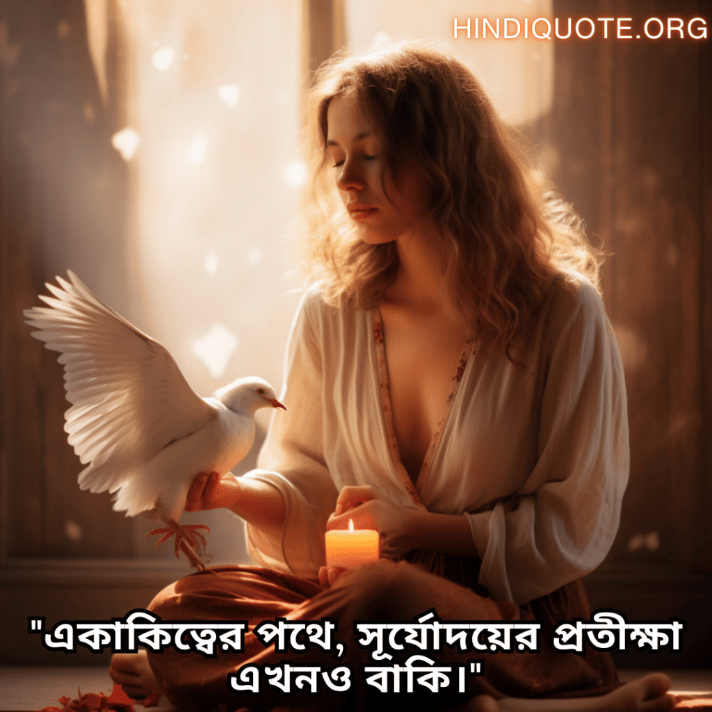 Lonely Quotes In Bengali For Hope And Healing "একাকিত্বের পথে, সূর্যোদয়ের প্রতীক্ষা এখনও বাকি।"