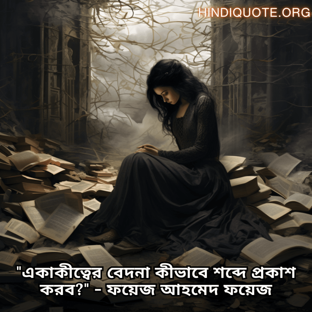 Lonely Quotes In Bengali From Literature "একাকীত্বের বেদনা কীভাবে শব্দে প্রকাশ করব?" - ফয়েজ আহমেদ ফয়েজ