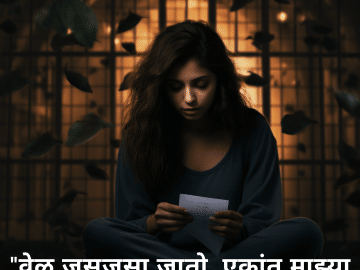 Alone Quotes In Marathi For Introverts "वेळ जसजसा जातो, एकांत माझ्या सवयीचा भाग बनला आहे."