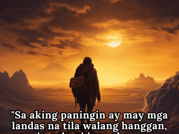 Alone Quotes In Tagalog For The Solitary Traveler "Sa aking paningin ay may mga landas na tila walang hanggan, ngunit wala ni isang kasama sa bawat hakbang."