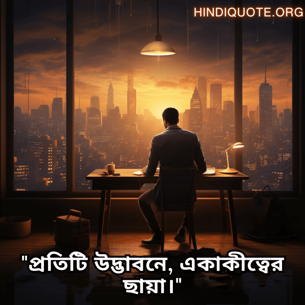 "প্রতিটি উদ্ভাবনে, একাকীত্বের ছায়া।"