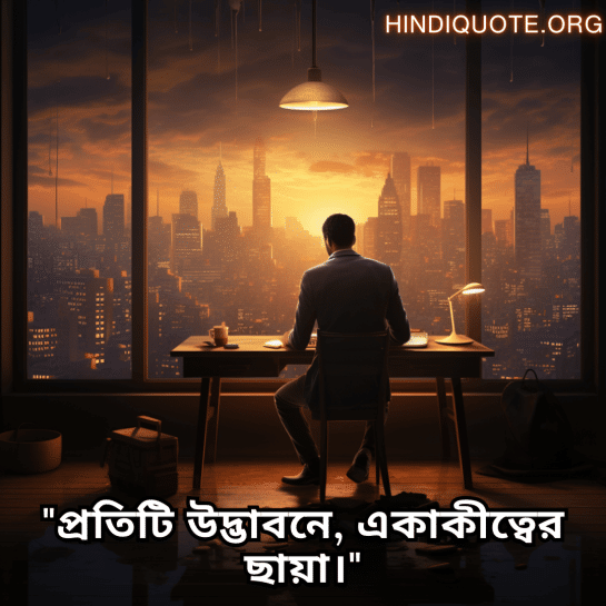 "প্রতিটি উদ্ভাবনে, একাকীত্বের ছায়া।"